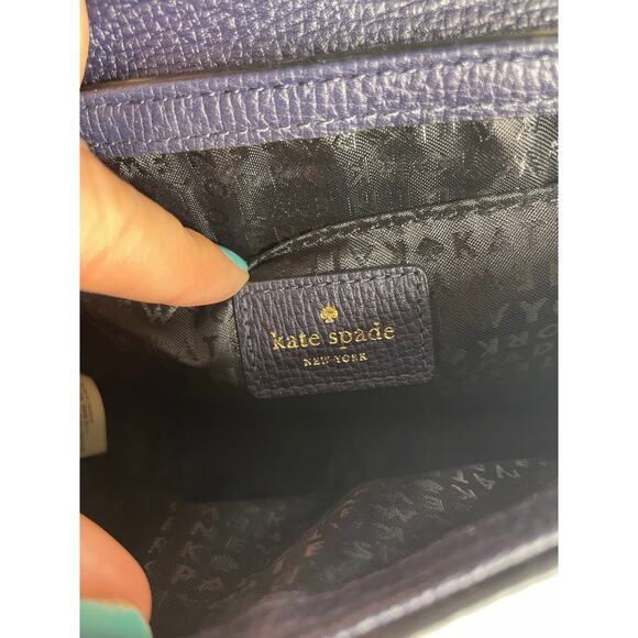 Kate Spade Briar Lane Night Rose Mini Emelyn Crossbody Leather Bag Navy Blue - Picture 9 of 9
